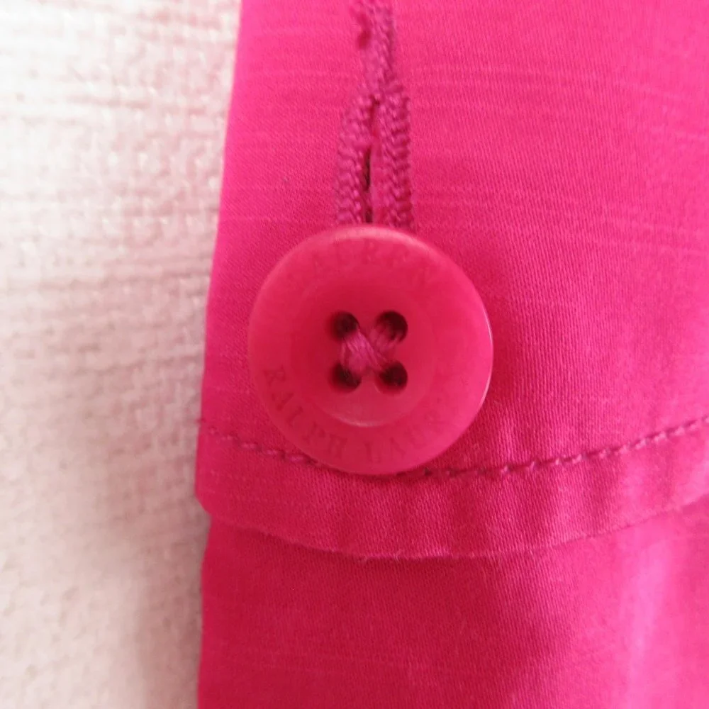 Lauren Ralph Lauren Hot Pink Shantung Cargo Ankle Pant Size 4
